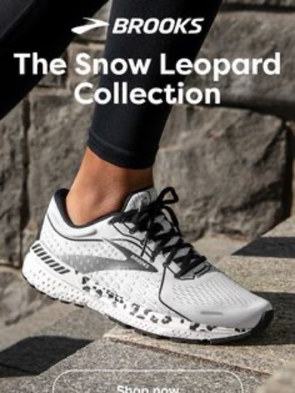 Brooks White and Black Snow Leopard Running Shoes